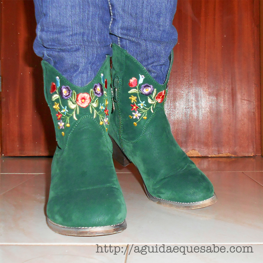 Botas com Flores Embroidered Boots cowboy camurça botas bordadas botins