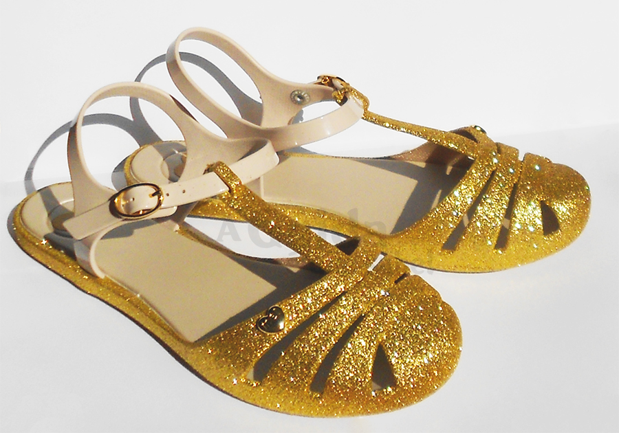 melissa mel zaxy sandálias marshmellow purpurinas dourado moda lotd ootd look do dia sapatos